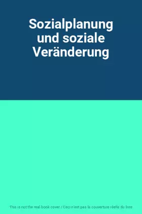 Couverture du produit · Sozialplanung und soziale Veränderung