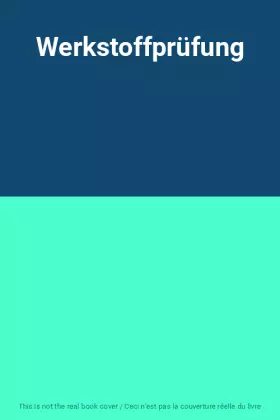 Couverture du produit · Werkstoffprüfung