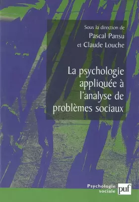Couverture du produit · La Psychologie appliquée à l'analyse de problèmes sociaux