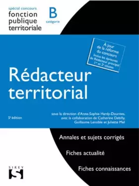 Couverture du produit · Rédacteur territorial - 5e éd.