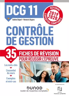 Couverture du produit · DCG 11 - Contrôle de gestion - Fiches de révision - Réforme 2019-2020: Réforme Expertise comptable 2019-2020 (2019-2020)