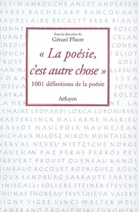 Couverture du produit · POESIE C'EST AUTRE CHOSE (LA)