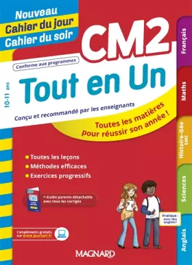 Couverture du produit · Tout en Un CM2 - Leçons, méthodes et exercices - Nouveau Cahier du jour Cahier du soir