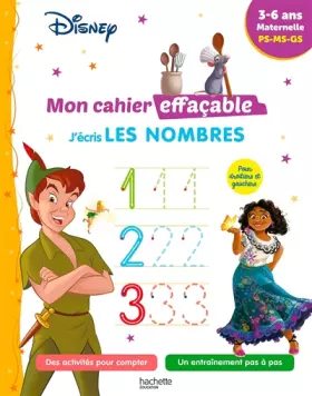 Couverture du produit · Disney - Mon cahier effaçable - J'écris les nombres (3-6 ans)