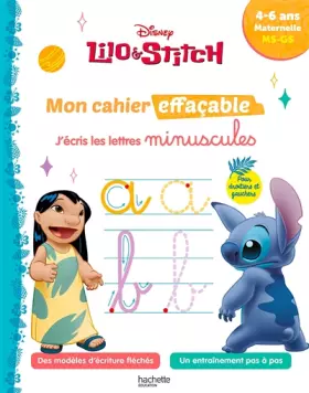 Couverture du produit · Disney - Lilo et Stitch - Mon cahier effaçable - J'écris les lettres minuscules (4 - 6 ans)