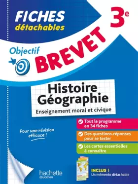 Couverture du produit · Objectif Brevet - Fiches Histoire-Géographie-EMC 3e