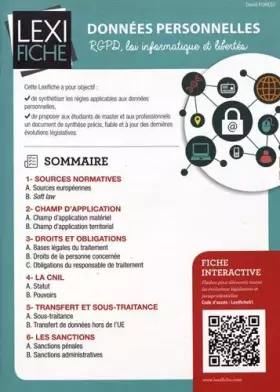 Couverture du produit · Données personnelles: RGPD, loi informatique et libertés