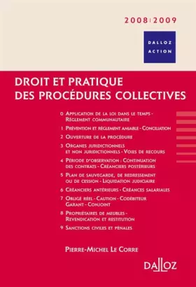 Couverture du produit · Droit et pratique des procédures collectives 2008-2009