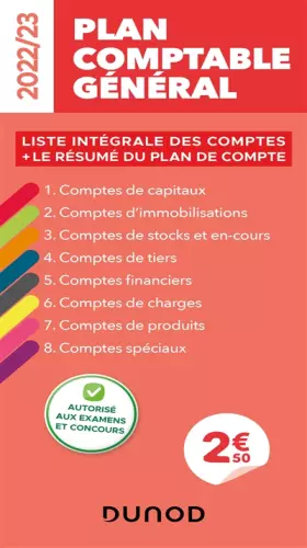 Couverture du produit · Plan comptable général 2022/23: Liste intégrale des comptes (2022-2023)