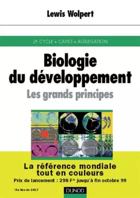 Couverture du produit · Biologie du développement : Les Grands Principes