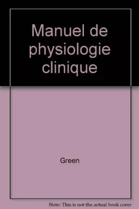 Couverture du produit · Manuel de physiologie clinique