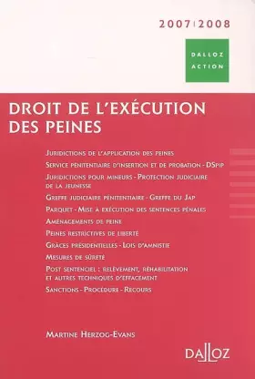 Couverture du produit · Droit de l'exécution des peines: Edition 2007-2008