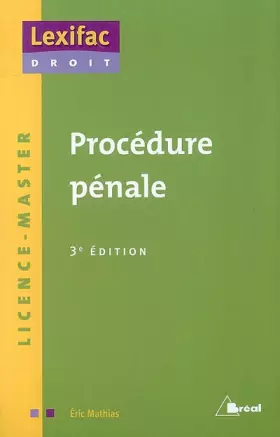 Couverture du produit · Procédure pénale