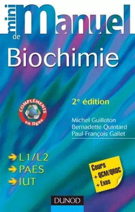 Couverture du produit · Mini Manuel de Biochimie - 2ème édition - Cours + QCM/QROC + exos