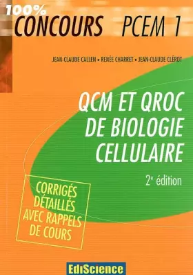 Couverture du produit · QCM et QROC de biologie cellulaire : Avec corrigés détaillés