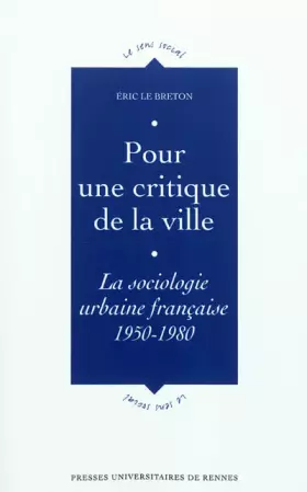 Couverture du produit · POUR UNE CRITIQUE DE LA VILLE
