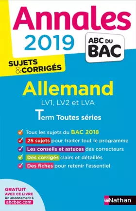 Couverture du produit · Annales ABC du BAC 2019 - Allemand Term toutes séries