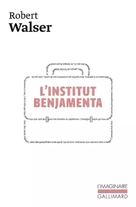 Couverture du produit · L'Institut Benjamenta (Jakob von Gunten)
