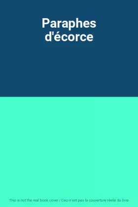 Couverture du produit · Paraphes d'écorce