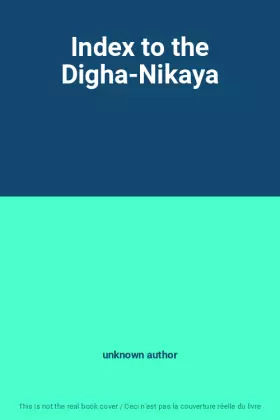 Couverture du produit · Index to the Digha-Nikaya