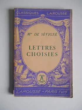 Couverture du produit · Mme De Sévigné Lettres choisies / Collectif / Réf42024