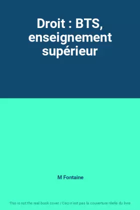 Couverture du produit · Droit : BTS, enseignement supérieur