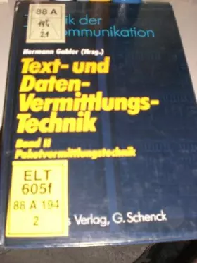 Couverture du produit · Textvermittlungstechnik und Datenvermittlungstechnik, Bd.2, Paketvermittlungstechnik