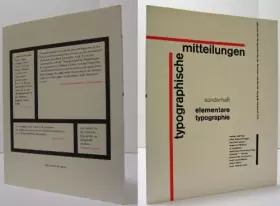 Couverture du produit · Elementare Typografie: Sonderheft der Typografischen Mitteilungen 1025