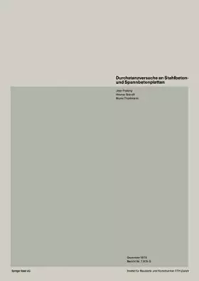 Couverture du produit · Durchstanzversuche an Stahlbeton- und Spannbetonplatten (Institut für Baustatik. Versuchsberichte)