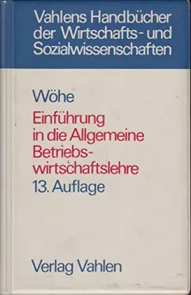 Couverture du produit · Einführung in die Allgemeine Betriebswirtschaftslehre