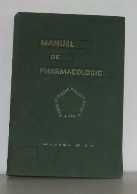 Couverture du produit · Manuel de pharmacologie