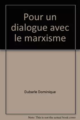 Couverture du produit · pour le dialogue avec le marxisme