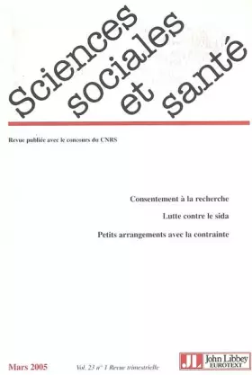 Couverture du produit · Sciences Sociales et Santé, N° 23, Mars 2005 :
