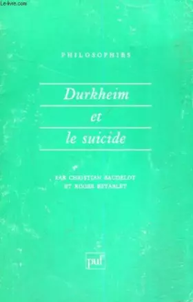 Couverture du produit · Durkheim et le Suicide N.3