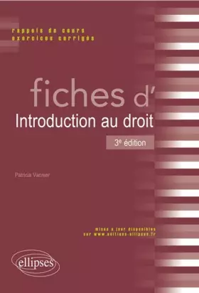 Couverture du produit · Fiches d'Introduction au Droit