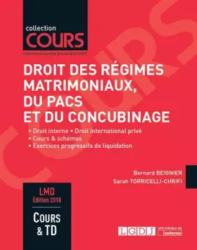 Couverture du produit · DROIT DES REGIMES MATRIMONIAUX, DU PACS ET DU CONCUBINAGE - 6EME EDITION: DROIT INTERNE DROIT INTERNATIONAL PRIVE