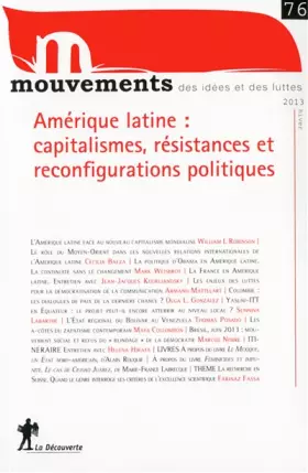 Couverture du produit · Amérique latine : capitalismes, résistances et reconfigurations politiques