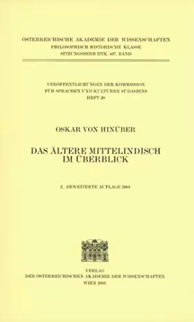Couverture du produit · Das ältere Mittelindisch im Überblick (Veröffentlichungen zu den Sprachen und Kulturen Südasiens, Band 20)