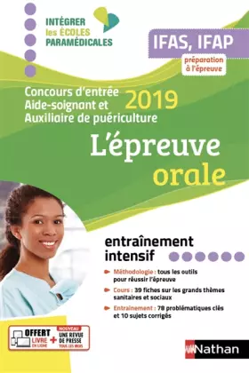 Couverture du produit · L'épreuve orale - Concours d'entrée aide-soignant et auxiliaire de puériculture - 2019