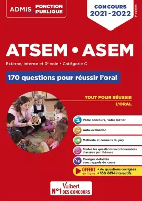 Couverture du produit · Concours ATSEM et ASEM - Catégorie C - 170 questions pour réussir l'oral: Agent (territorial) spécialisé des écoles maternelles