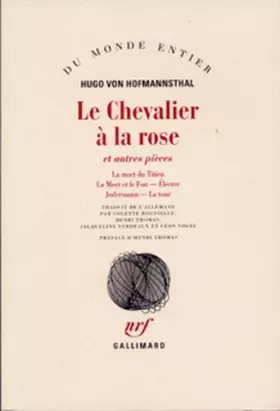 Couverture du produit · Le Chevalier à la rose et autres pièces