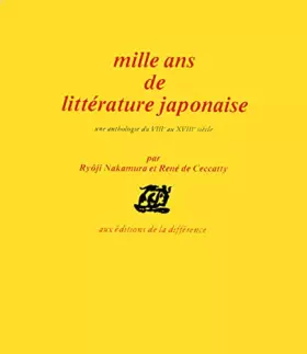 Couverture du produit · Mille ans de littérature japonaise