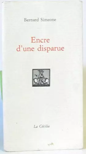 Couverture du produit · Encre d'une disparue -poèmes