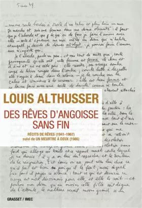 Couverture du produit · Des rêves d'angoisse sans fin: Récits de rêves (1941-1967) suivi de Un meurtre à deux (1985) - IMEC