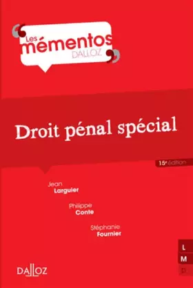 Couverture du produit · Droit pénal spécial - 15e éd.: Mémentos
