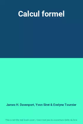 Couverture du produit · Calcul formel
