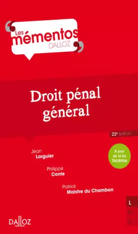 Couverture du produit · Droit pénal général - 22e éd.
