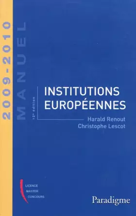 Couverture du produit · Institutions européennes 2009-2010