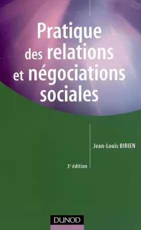 Couverture du produit · Pratiques des relations et négociations sociales