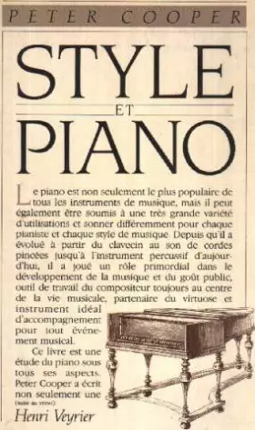 Couverture du produit · Style et piano